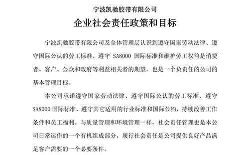 企業(yè)社會(huì)責(zé)任政策、目標(biāo)
